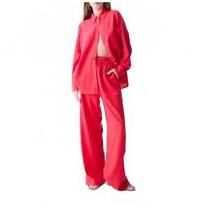 NEW DÈLUC roxa pants in red